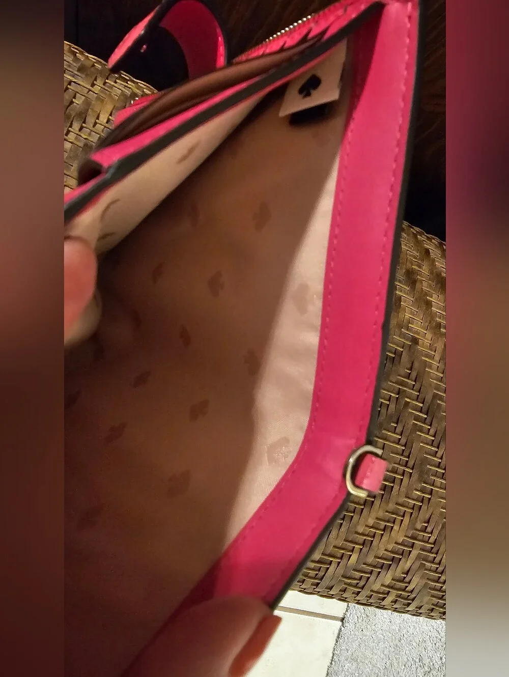 Kate Spade Croc Embossee Pink Leather Wallet EUC
